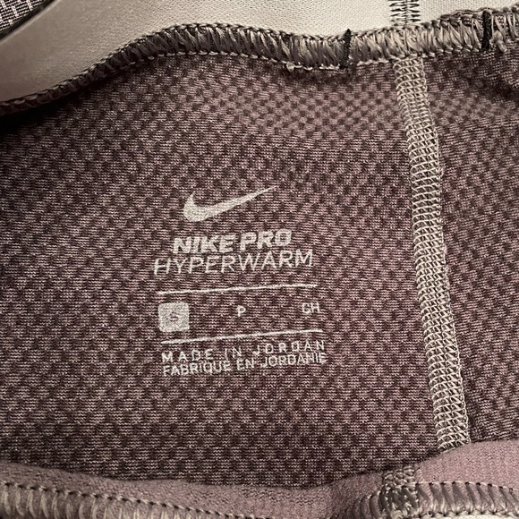 Nike Pro Womens HYPERWARM Training Tights-Grey/Charcoal Size S - Picture 3 of 3